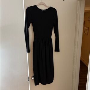 Zara Elegant Black Long Sleeve Dress